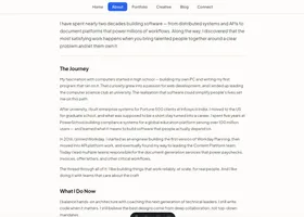 New website - About page