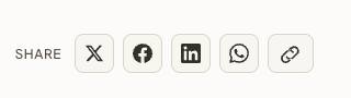 Share buttons showing X, Facebook, LinkedIn, WhatsApp, and Copy Link options